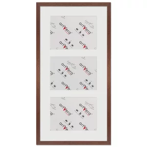 3er Galerierahmen Lund in 30x60 cm für 15x20 30x60 cm (3x15x20 cm) | Nussbaum | Normalglas (2 mm)