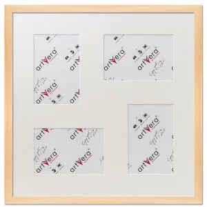 4er Galerierahmen Lund in 40x40 cm für 10x15 40x40 cm (4x10x15 cm) | Natur | Normalglas (2 mm)
