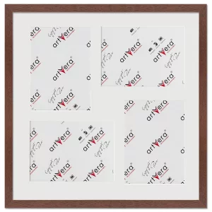 4er Galerierahmen Lund in 40x40 cm für 13x18 40x40 cm (4x13x18 cm) | Nussbaum | Normalglas (2 mm)