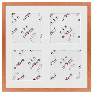 4er Galerierahmen Lund in 40x40 cm für 15x15 40x40 cm (4x15x15 cm) | Kirsche | Normalglas (2 mm)