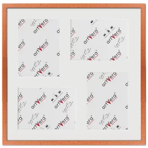 4er Galerierahmen Lund in 50x50 cm für 15x20 50x50 cm (4x15x20 cm) | Kirsche | Normalglas (2 mm)