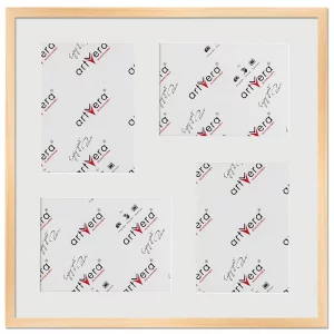 4er Galerierahmen Lund in 50x50 cm für 15x20 50x50 cm (4x15x20 cm) | Natur | Normalglas (2 mm)