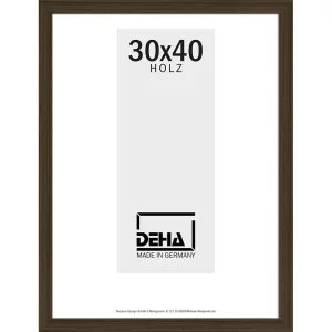 Holz-Bilderrahmen Nemesis 20x28 cm | Nussbaum - Buche lasiert | Normalglas (2 mm)