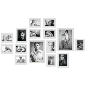 Galerie murale, 15 cadres avec règle pratique pour le montage