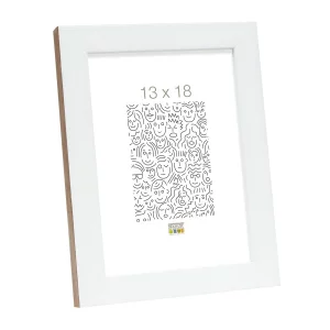 Cadre en bois Hans avec bordure couleur bois