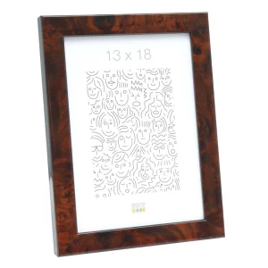 Cadre en plastique imitation loupe de bois