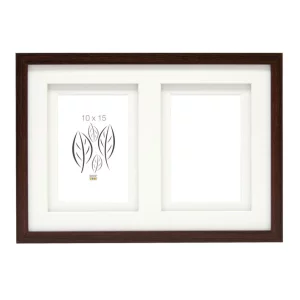 Cadre multi photos en bois Anna pour 2 images avec passe-partout double