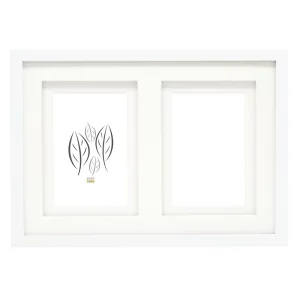 Cadre multi photos en bois Anna pour 2 images avec passe-partout double