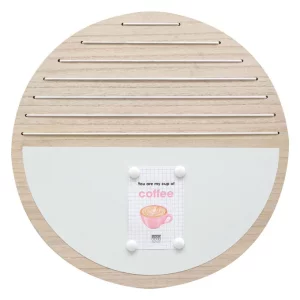 Tableau mémo rond (MDF), magnétique & avec ficelles