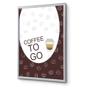 Klapprahmen 25 mm, Komplettset inkl. Plakat: Kaffee To Go (Deutsch / Englisch / Französisch)