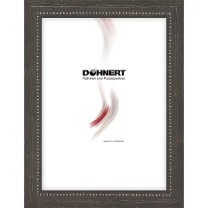 Holz-Bilderrahmen Romford nach Maß Schwarzbraun-Silber | Normalglas (2 mm)
