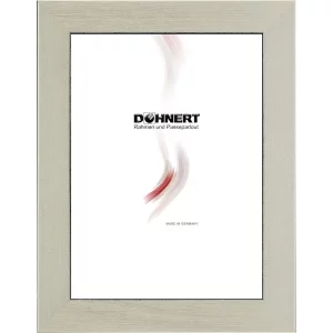 Holz-Bilderrahmen Barnet nach Maß Weißgold gebürstet | Normalglas (2 mm)