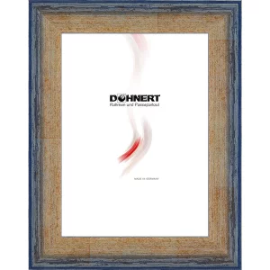 Holz-Bilderrahmen High Barnet nach Maß Blau | Normalglas (2 mm)