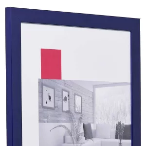 Holz-Bilderrahmen Profil TOP PRO nach Maß blau | Normalglas (2 mm)