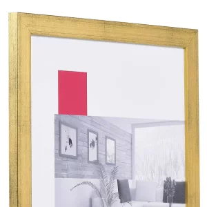 Holz-Bilderrahmen Profil TOP PRO nach Maß gold | Normalglas (2 mm)