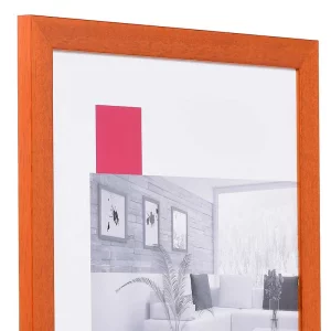 Holz-Bilderrahmen Profil TOP PRO nach Maß orange | Normalglas (2 mm)