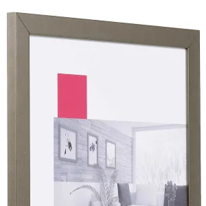 Holz-Bilderrahmen Profil TOP PRO nach Maß platin | Normalglas (2 mm)