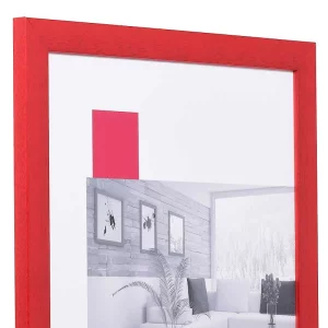 Holz-Bilderrahmen Profil TOP PRO nach Maß rot | Normalglas (2 mm)