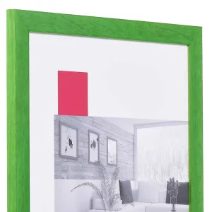 Holz-Bilderrahmen Profil Top Pro 50x50 cm | hellgrün | Normalglas (2 mm)