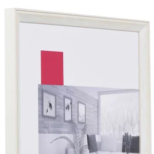 Holz-Bilderrahmen Profil 59 nach Maß weiß | Normalglas (2 mm)