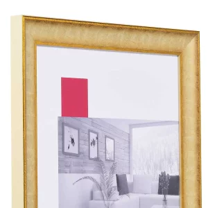 Barock-Bilderrahmen Profil 68 Maßanfertigung elfenbein | Normalglas (2 mm)
