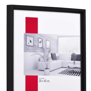 Holz-Bilderrahmen Profil 69 25x50 cm | Schwarz | Normalglas (2 mm)