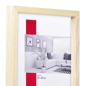 Holz-Bilderrahmen Profil 74 nach Maß Natur | Normalglas (2 mm)