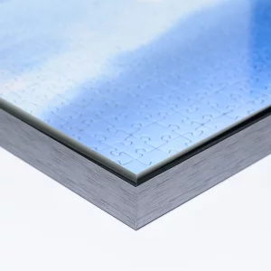 Puzzlerahmen Profil QUADRO für 1500 Teile 60x80 cm | antiksilber hochglanz | Kunstglas (1,5 mm)