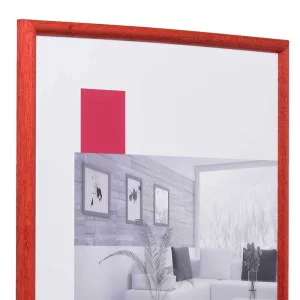 Holz-Bilderrahmen Profil 20 13x18 cm | rot | Antireflexglas mattiert (2 mm)