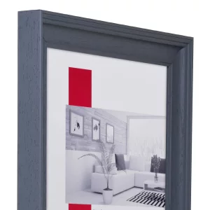 Holz-Bilderrahmen Profil 2420 18x24 cm | Grau | Normalglas (2 mm)