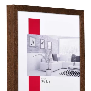 Holz-Bilderrahmen Profil 2430 nach Maß Nussbaum | Normalglas (2 mm)