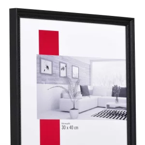 Holz-Bilderrahmen Profil 2440 15x20 cm | Schwarz | Normalglas (2 mm)