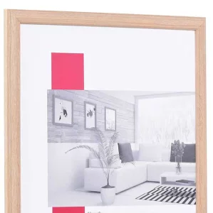 Holz-Bilderrahmen Profil 32 30x45 cm | hellbraun | Normalglas (2 mm)