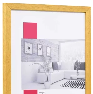 Holz-Bilderrahmen Profil 33 nach Maß eiche | Normalglas (2 mm)