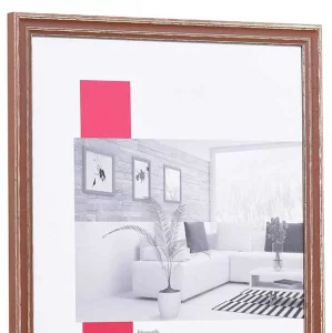 Holz-Bilderrahmen Profil 38 7x10 cm | braun | Normalglas (2 mm)