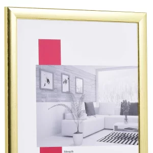 Holz-Bilderrahmen Profil 43 nach Maß gold | Normalglas (2 mm)