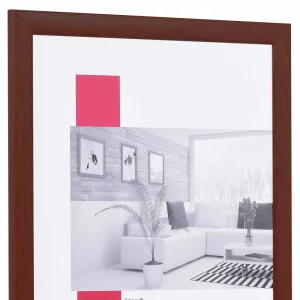 Holz-Bilderrahmen Profil 43 9x13 cm | braun | Antireflexglas mattiert (2 mm)