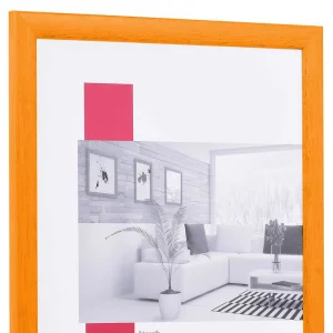 Holz-Bilderrahmen Profil 43 9x13 cm | honig | Antireflexglas mattiert (2 mm)