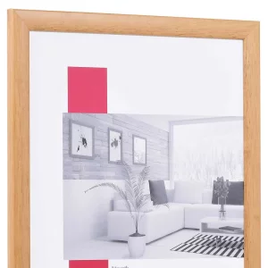 Holz-Bilderrahmen Profil 43 9x13 cm | natur | Antireflexglas mattiert (2 mm)