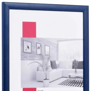 Holz-Bilderrahmen Profil 43 9x13 cm | royalblau | Antireflexglas mattiert (2 mm)