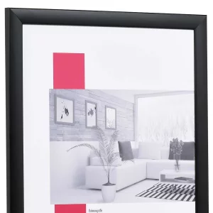 Holz-Bilderrahmen Profil 43 9x13 cm | schwarz | Antireflexglas mattiert (2 mm)
