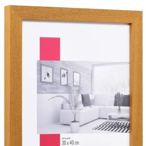 Holz-Bilderrahmen Profil 52 nach Maß eiche | Normalglas (2 mm)
