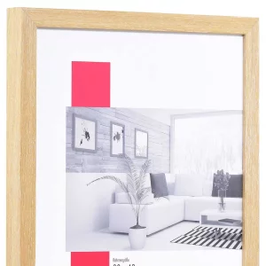 Holz-Bilderrahmen Profil 54 60x60 cm | kalkeiche | Normalglas (2 mm)