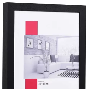 Holz-Bilderrahmen Profil 55 50x50 cm | schwarz | Leerrahmen (ohne Glas und Rückwand)