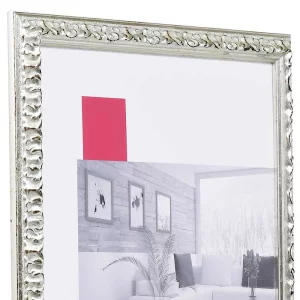 Barock-Bilderrahmen Profil 86 Maßanfertigung silber | Normalglas (2 mm)
