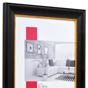 Barockrahmen Profil 95 breit 60x80 cm | schwarz | Normalglas (2 mm)