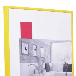 Kunststoff-Bilderrahmen Profil ART nach Maß Gelb | Normalglas (2 mm)