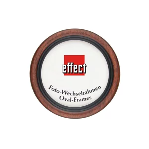 Runder Bilderrahmen Profil HB 25x25 cm | nussbaum | Normalglas (2 mm)