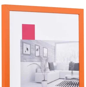 Holz-Bilderrahmen Profil TOP CUBE nach Maß orange | Normalglas (2 mm)