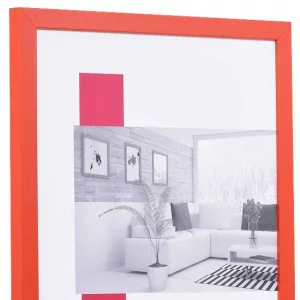 Holz-Bilderrahmen Profil TOP CUBE nach Maß rot | Normalglas (2 mm)